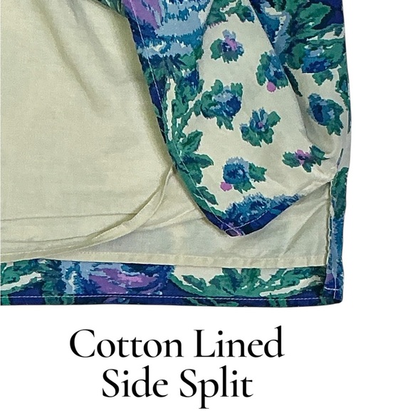 Talbots Boxy Silk and Cotton Tank Top Blue Green Purple Floral Womens Petite 14P - Picture 11 of 16